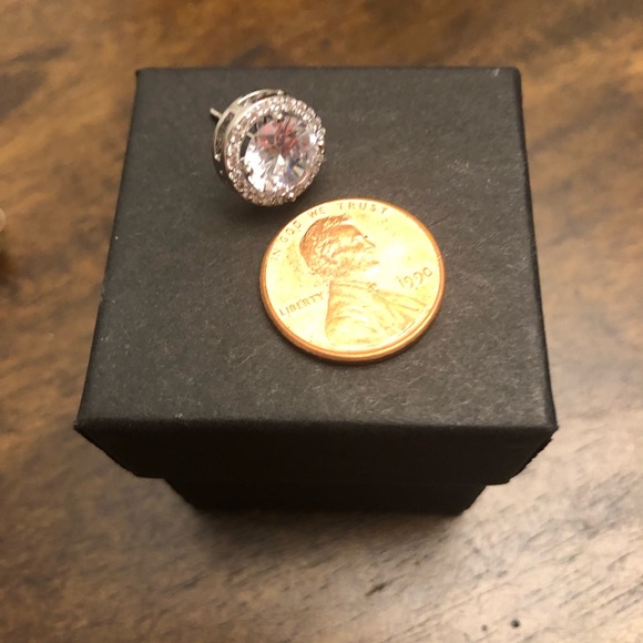 Beautiful Lab Created Sona Diamond Earrings - Picture 5 of 6